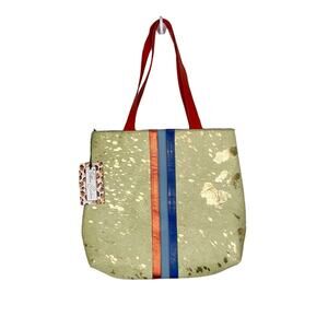 Stylish Tote Bag with Red and Blue Accents